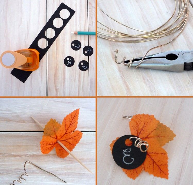 sklenená fixka-drotár-seba-jesenná párty-umelé-letáky-čierny-papier