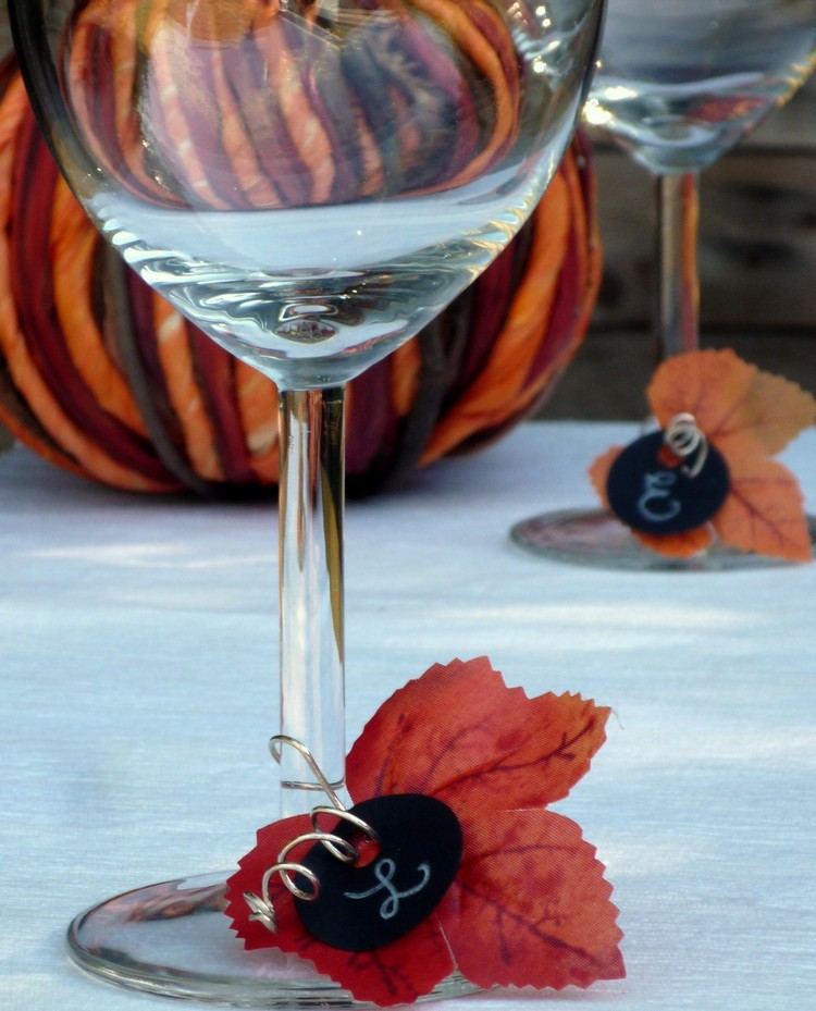 sklenená fixka-urob si sám-drotár-jesenná-stolná-dekorácia-poháre na víno