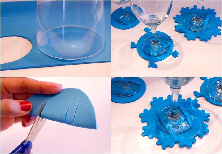 sklenené fixky-urob si sám-vyrob-penu-snehové vločky