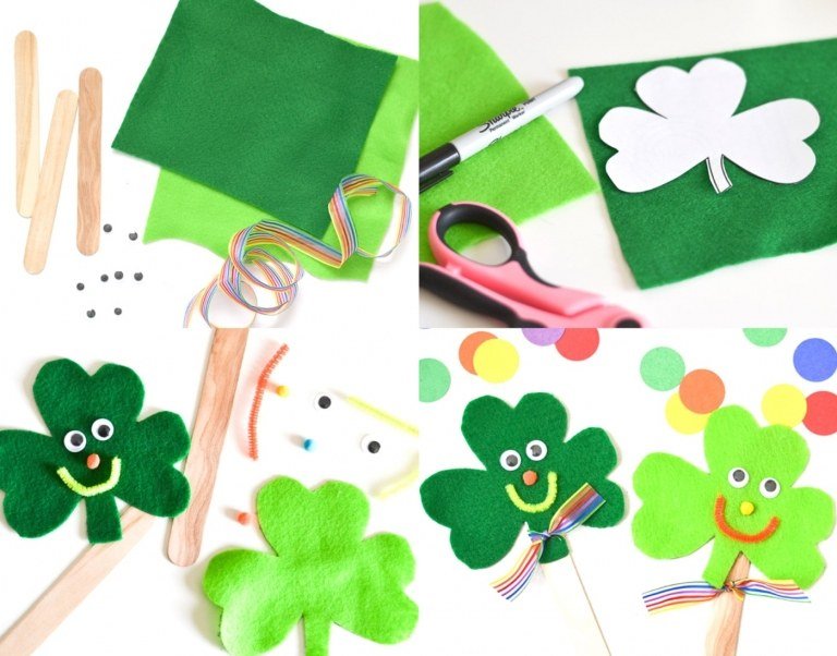 Vyrobte si s deťmi talizmany. Vystrihnite trojlístok z plsti. Pokyny pre deti na základnej škole