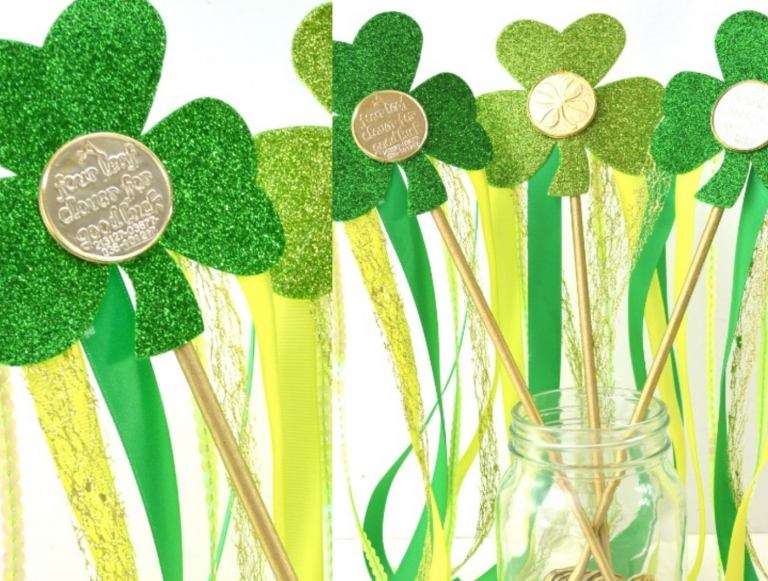 Vyrobte si s deťmi talizmany šťastné listy a ozdobte rozprávkový personál lístkami ďateliny vyrobenej z papiera