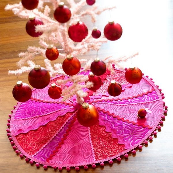 Poťah na vianočný stromček ružový-vianočný stromček podložka-stromček vianočné gule Ružové ozdoby na vianočný stromček Vianočné guličky na podložky pod stromček