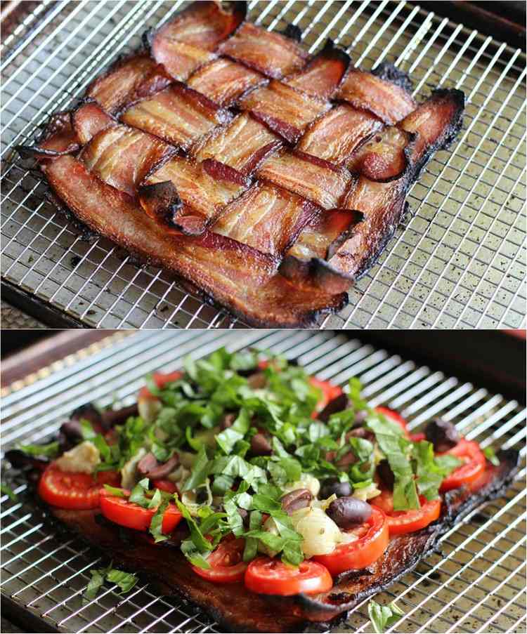 Z pásikov slaniny urobte pizzový základ bezlepková-pizza-pizza-základňa-alternatíva-slaninové-prúžky-pletence-polevy