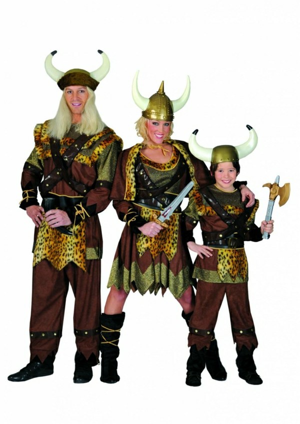 Kostýmy Mardi Gras pre rodinu Wiking lacné online Family Wiking lacné online muž žena dieťa