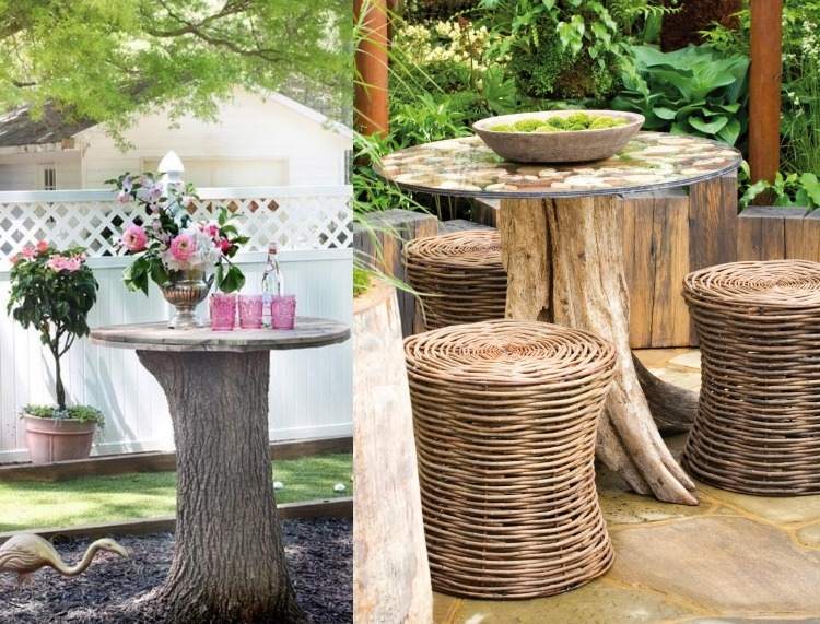 Vonkajší stôl z pevného kmeňa stromu a okrúhlej dosky urobte si svojpomocne-za-dostupnými-cenami-stôl-vonkajší-kmeň-stromu-hrubý-tanier-okrúhly