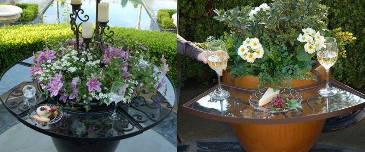 Vonkajší stôl vyrobený z veľkého kvetináča a ďalšieho úložného priestoru urob si sám svojpomocne-vyrob-lacný-bočný-stolný-kvetináč-kvetináč-veľká-sklenená-oceľ