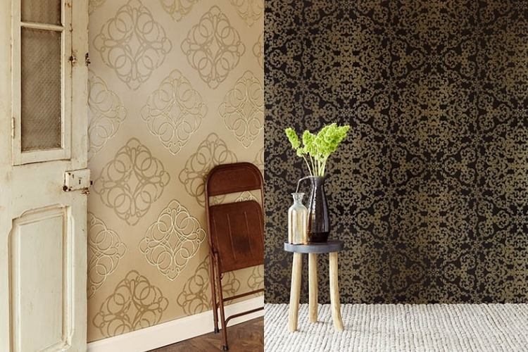 zlaté-tapety-moderné-filigránové-ornamenty-etno-symetria