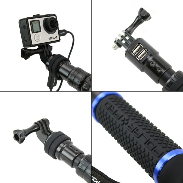 Batéria GoPro PowerPole ako praktické príslušenstvo go pro power pól čierna usb rukoväť stick