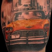 завършена татуировка с такси модел 1
