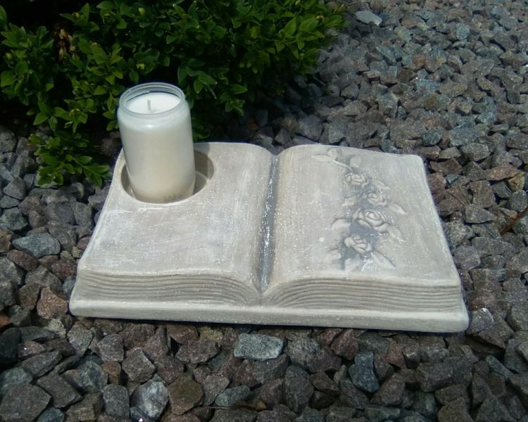 Hrobový dizajn s hrobovými svetlami hrobový dizajn-hrobové miesto na odpočinok-sviečka-kniha-kameň