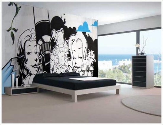 graffiti ako dekorácia na stenu umenie pouličná výzdoba spálne graffiti ako nástenná dekorácia pouličné umenie zdobí spálňu