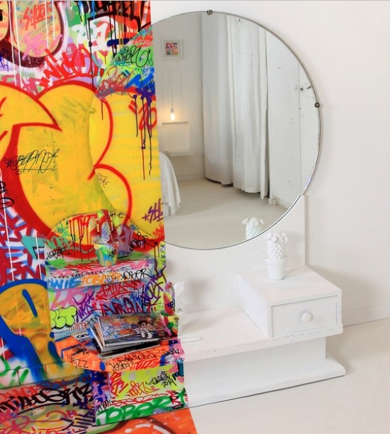 graffiti ako nástenná dekorácia umenie pouličného zrkadla