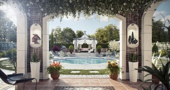 baldachýn s exotickou terasou