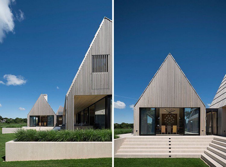 sivý drevený šindel drevené lamely fasádne okno predné