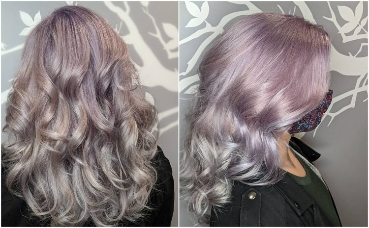 Ombré sivofialový gradient