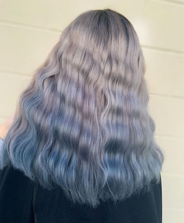 Ombré šedo modrá pre blond vlasy