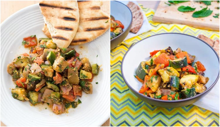 grilovaný zeleninový šalát Mechoia z Tuniska