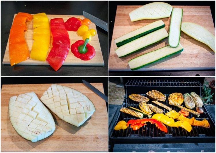 Zelenina gril cuketa baklažán paprika