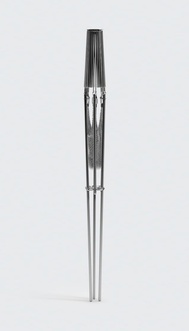 dizajnový gril z nehrdzavejúcej ocele, ľahký sklopný Axiom