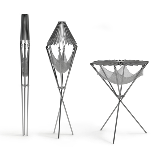 dizajnový stojan na statív z nerezovej ocele s grilovacím dáždnikom a skladacím spôsobom