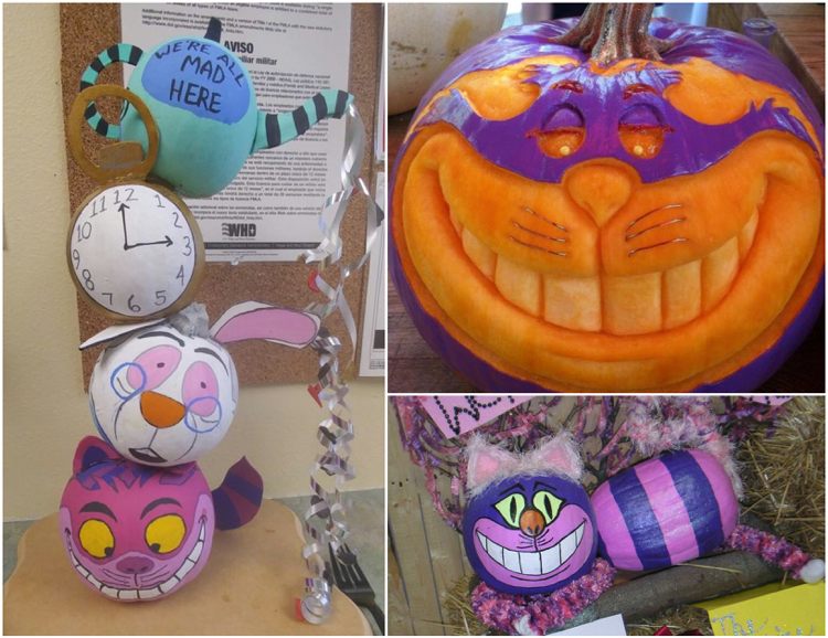 Cheshire Cat Disney stĺpček purpurovej farby dekorácia figúrok Alice v ríši divov