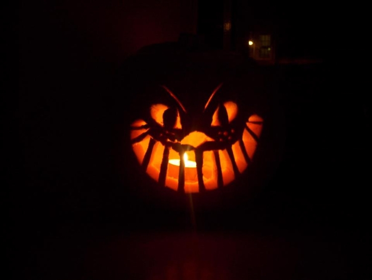 Lucerna Jack-o-lampa Halloween čajová tvár Cheshire cat