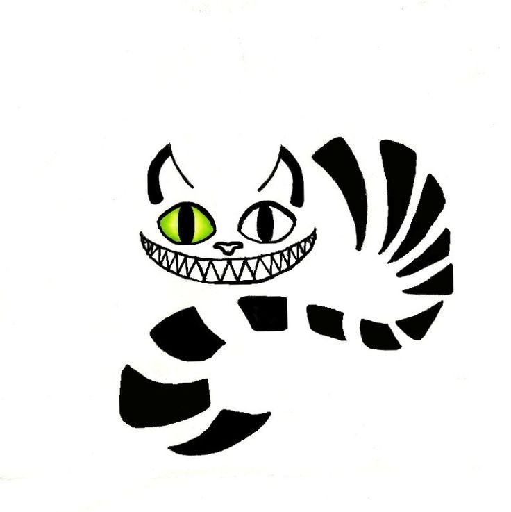 Šablóna mačky cheshire prúžky halloweenska tekvica