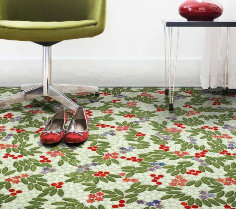 Zelené dlaždice prírodného vzoru listnaté listy