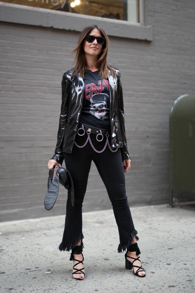 Nápady na oblečenie pre reťazový opasok, kožená bunda s módnymi trendmi džínsov 2020