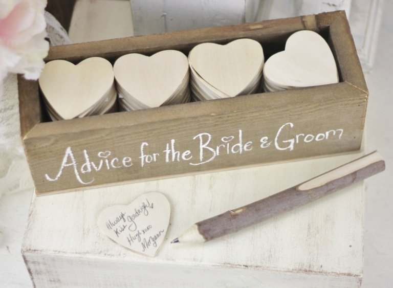 Kniha návštev-Svadobný-tvar-srdca-štítok karty