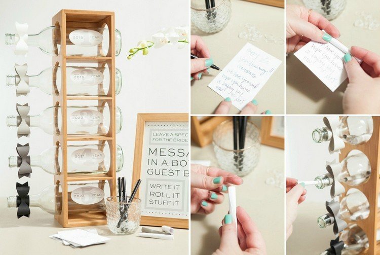 kniha návštev-svadobné nápady-sklenené fľaše