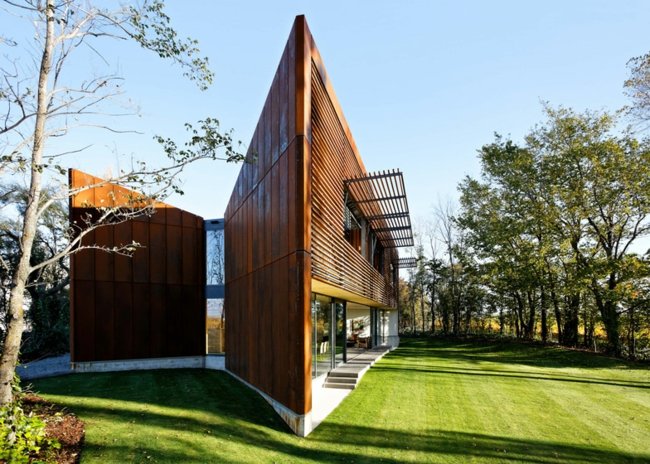 Penzión Austrália moderná architektúra Predný trávnik z dreveného fasádneho skla