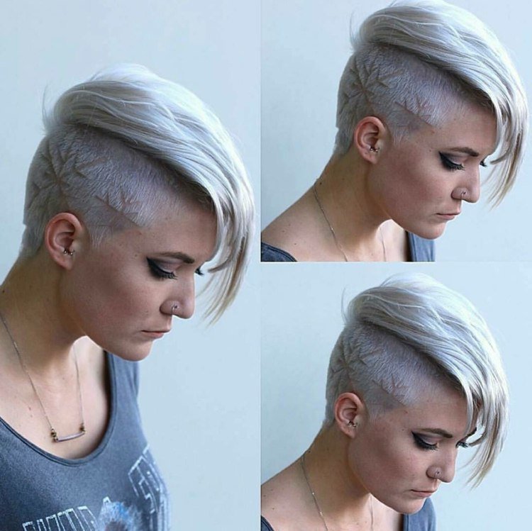 snehové vločky motív krátke vlasy dámske účesy blond vlasy