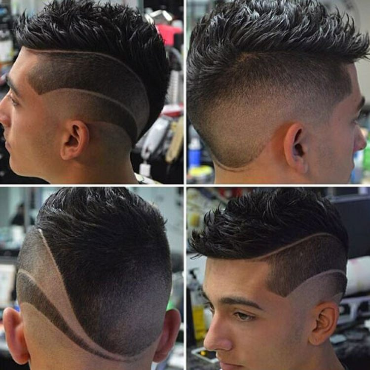 muž kmeňové účesy odtiene vlnový vzor