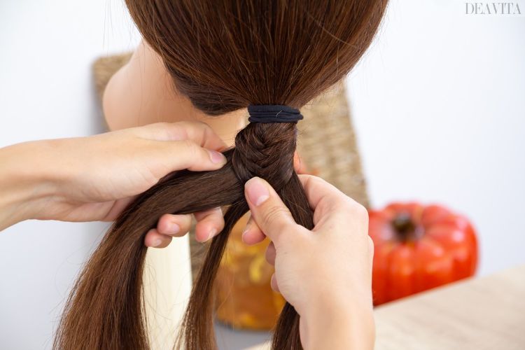 vrkoč vlasy kravata šnúrky sťahovanie vrkoč rybie kosti