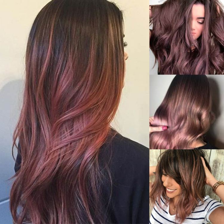 Ružovohnedá Ombre Farba vlasov Farba vlasov Vlastné pokyny Návrhy účesov Dámy dlhé vlasy