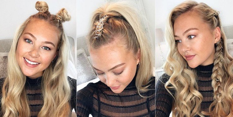 varianty stylingu prstene do vlasov mini drdoly chvost vrkoč strana