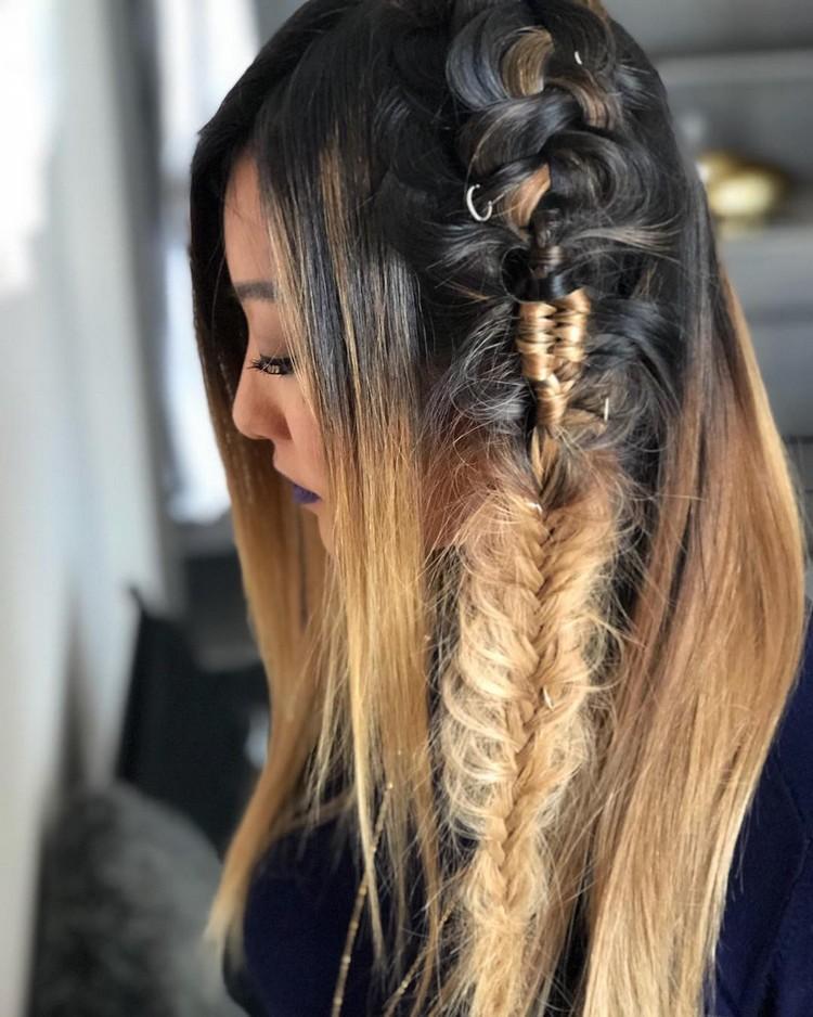 prsteň do vlasov na pigtail strapatý vrkoč na boku