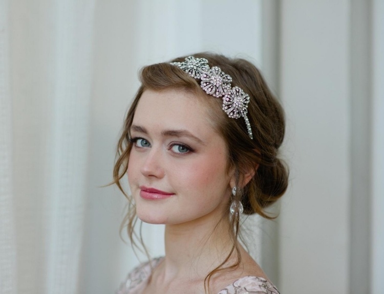 vlasové doplnky-svadobná čelenka-kamienky-kvety