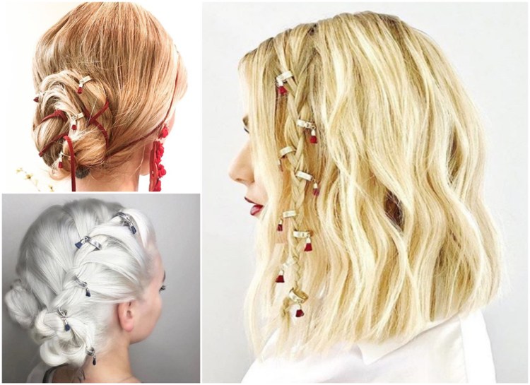 Okoreňte vlasové prstene boho mini strapce zapletané účesy