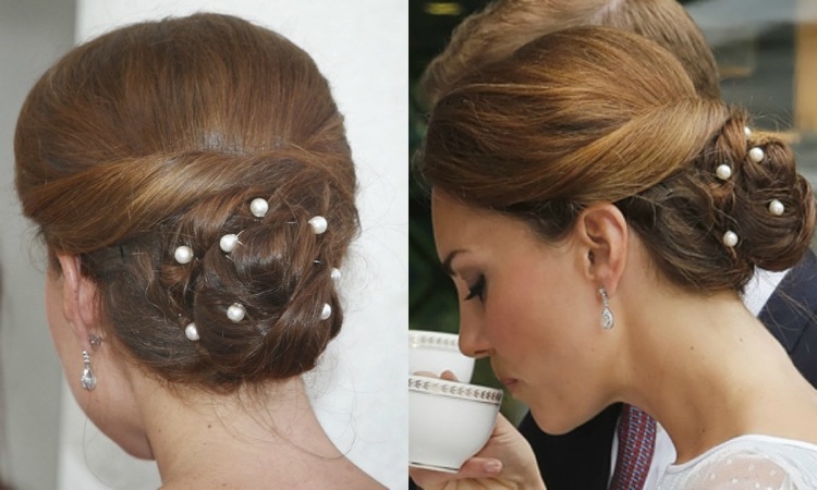 Trendy v oblasti vlasových doplnkov Pearl Pins Kate Midleton Bun