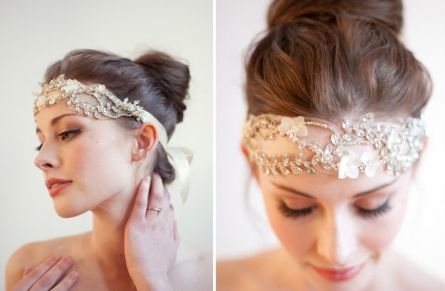 Voľný kolíčkový účes-romantický outfit pre svadobnú pásku do vlasov na čelo Účes-v-čele-luxusné-vlasy-šperky-updo