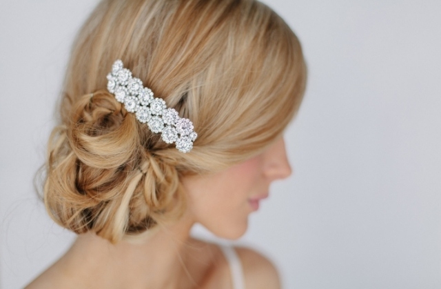 Romantický svadobný účes Fascinátor Barrette Svadobná móda Svadobná móda-Elegantné-Barretty-Vlasy-Zvýraznenie-Kryštálové kvety