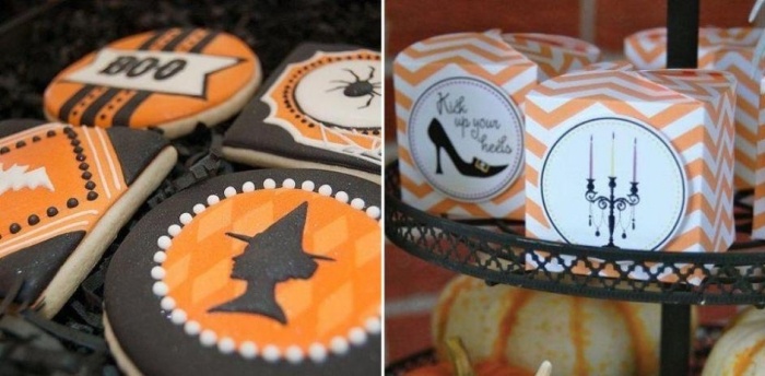 halloween-svadobná sprcha-dekorácia-čarodejnice-siluety-diy-perník