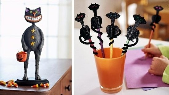 Papierová hmota, mačka, figúrka s úsmevom na perách Papier Mache mačka na figúrku s úsmevom na tvári