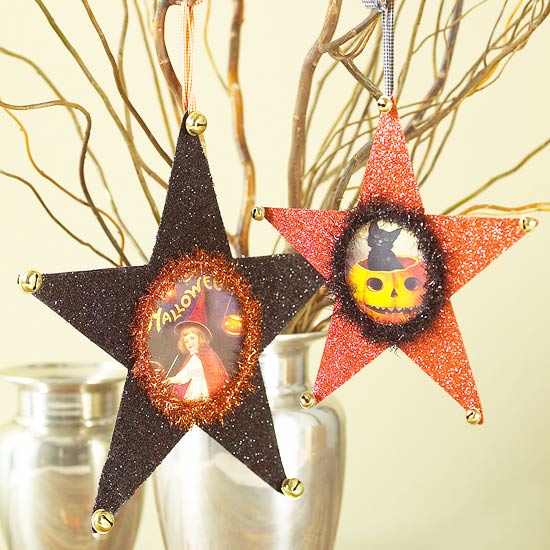 Viazanie kytice z vetvičiek jesenné vianočné ozdoby drotársko-halloweenske nápady v tvare hviezdy