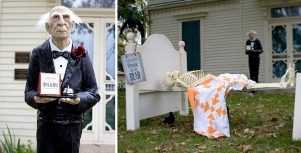 Posteľ s pohyblivým efektom Skellet Nápady na Halloween Záhradná dekorácia Porter na figuríny