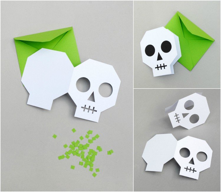 Pozvánka na Halloween-urob si sám-drotár-šablóna-lebka-pozvánka