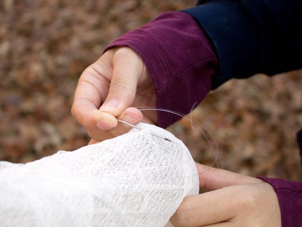 Halloween-záhradná-dekorácia-urob si sám-duch-rybačka-šitie-šitie
