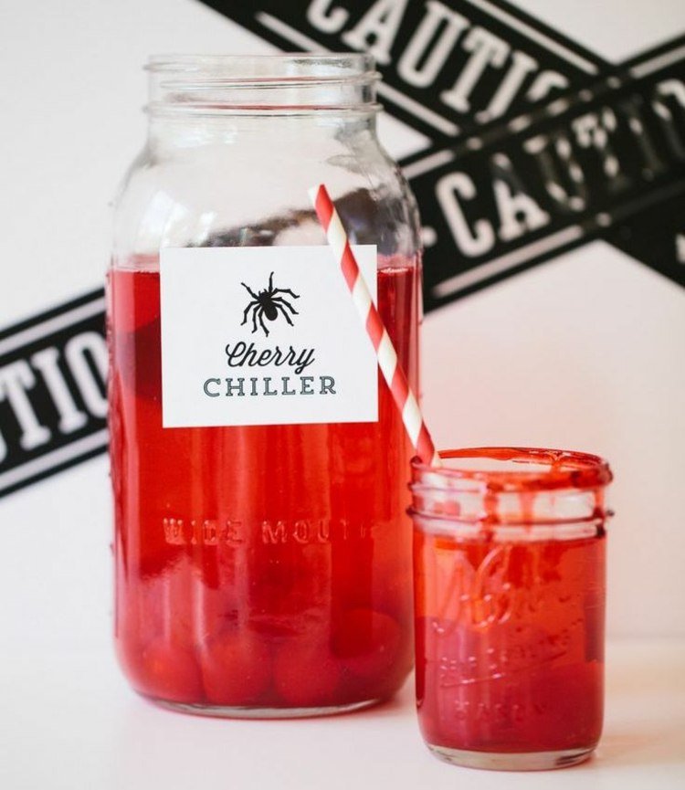 halloween pije deti-višne-červeno-dračie krv-murársku nádobu-sirup